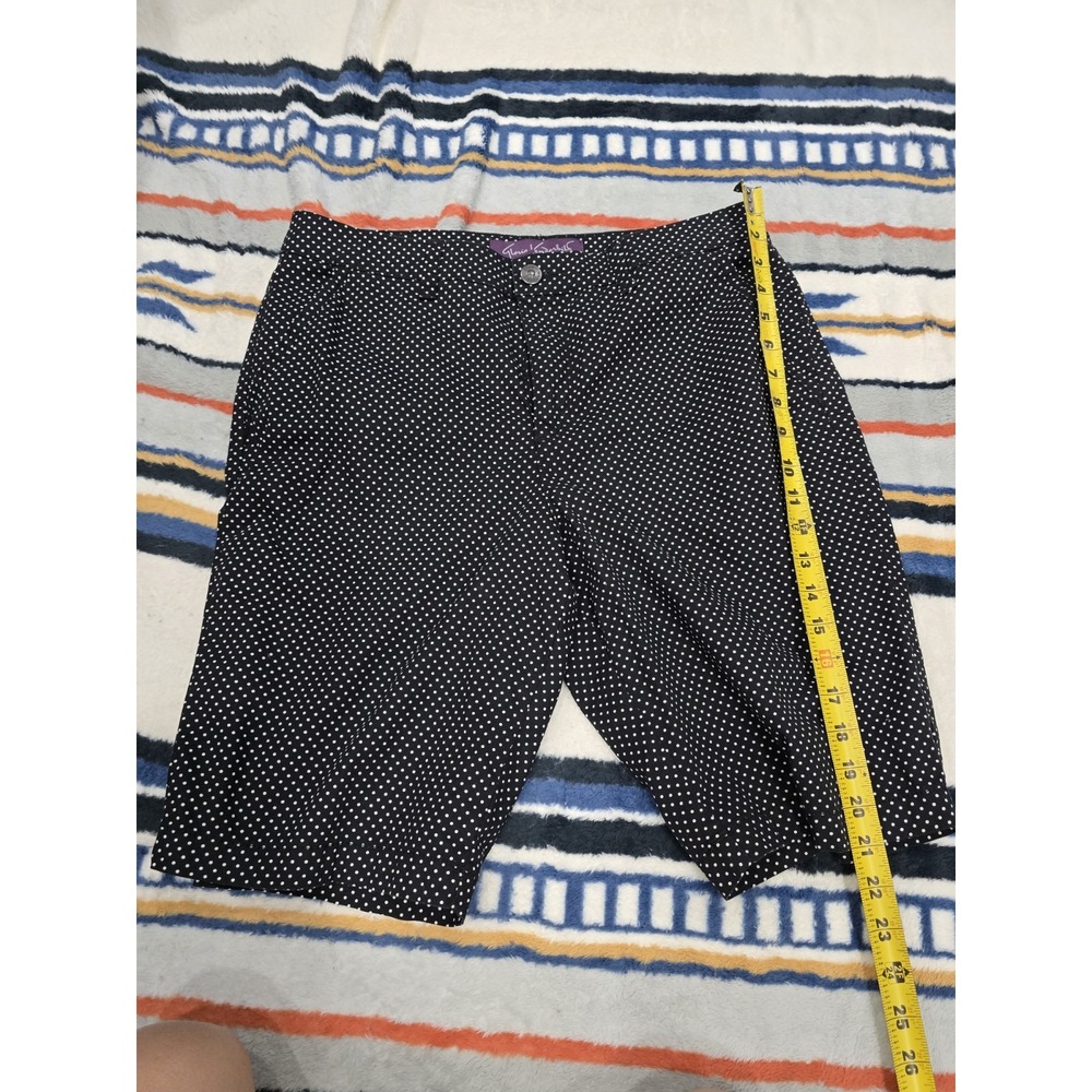 Gloria Vanderbilt Women's Size 12 Polka Dot PHARA Missy Stretch SHORTS Black...